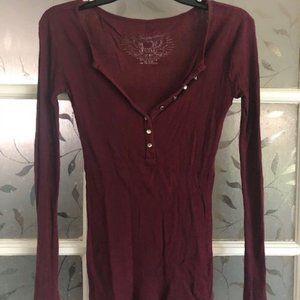 Maroon Long-Sleeved Top